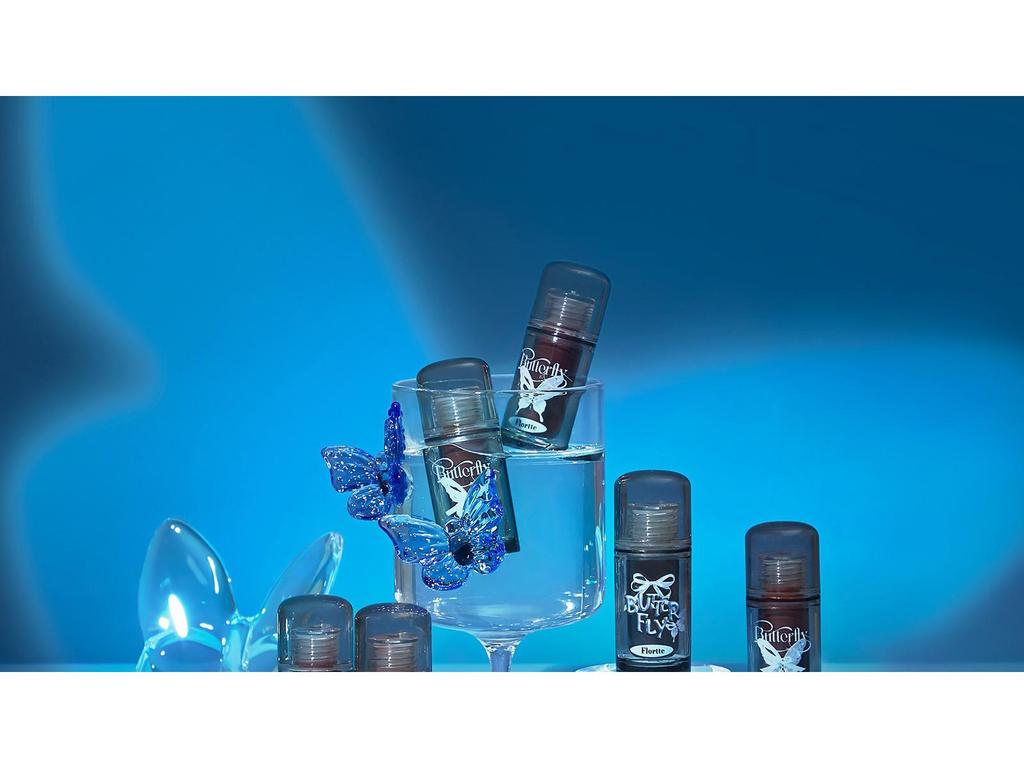 Translucent Glass Lips: FLORTTE Floria Butterfly Lip Essence Gloss Lipstick for Women