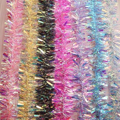 2m Glitter Christmas Tinsel Wire Garland Christmas Tree Decoration Metallic Wire Ribbon Hanging New Year Xmas Navidad Home Decor