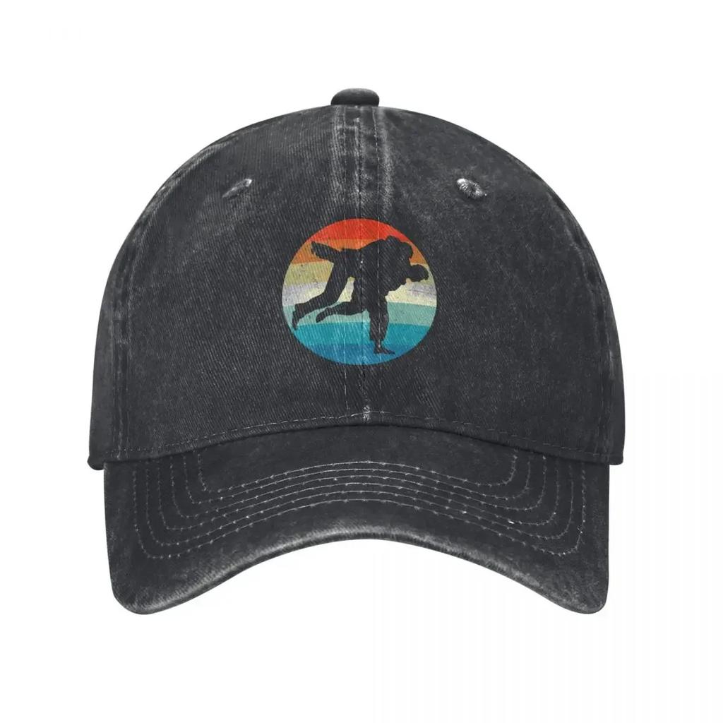 BJJ Brazilian JiuJitsu Retro Vintage Sunset Baseball Cap Birthday Golf Cap Tea Hat Fishing Caps Unisex Elegant Womens Hats Unisexs