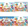 Cocomelon Family Photography Backdrops With Bright Colors For Party Decoration 120*80cm