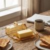 Glass Butter Dish Lid Included Elegant Plate for Butter Storage and Snacks Serving Practical Kitchen Tool