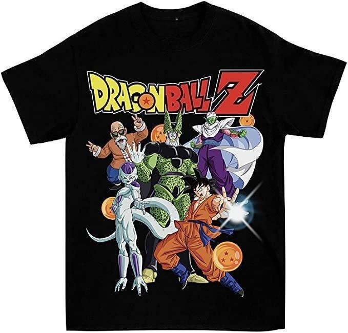 

Heavyweight Japanese Unisexga Cartoon Seven Heroes of Dragon Ball Casual Print Pure Cotton Summer Unisexs and Womens Tshirt S