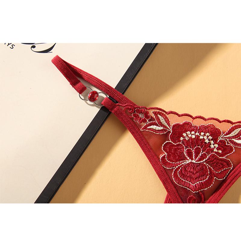 Erotické kalhotky Dámské sexy krajkové kalhotky Hollow Out Háčkování Krajka Kalhotky tanga G String Otevřený Rozkrok Peral Spodní prádlo