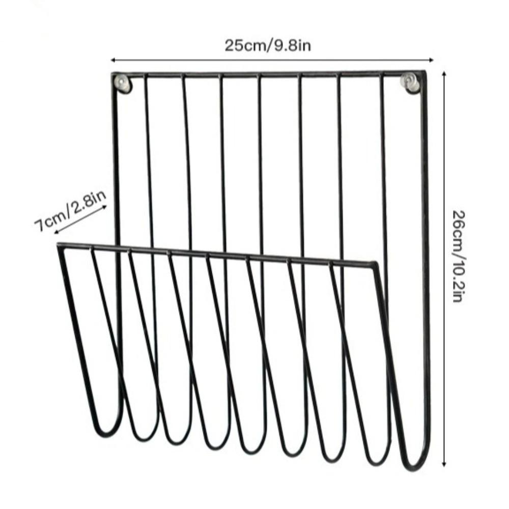 Metal Wall Files Folder Iron Wire Door Hanging Organizers Book Newspaper Storage Rack  For Home