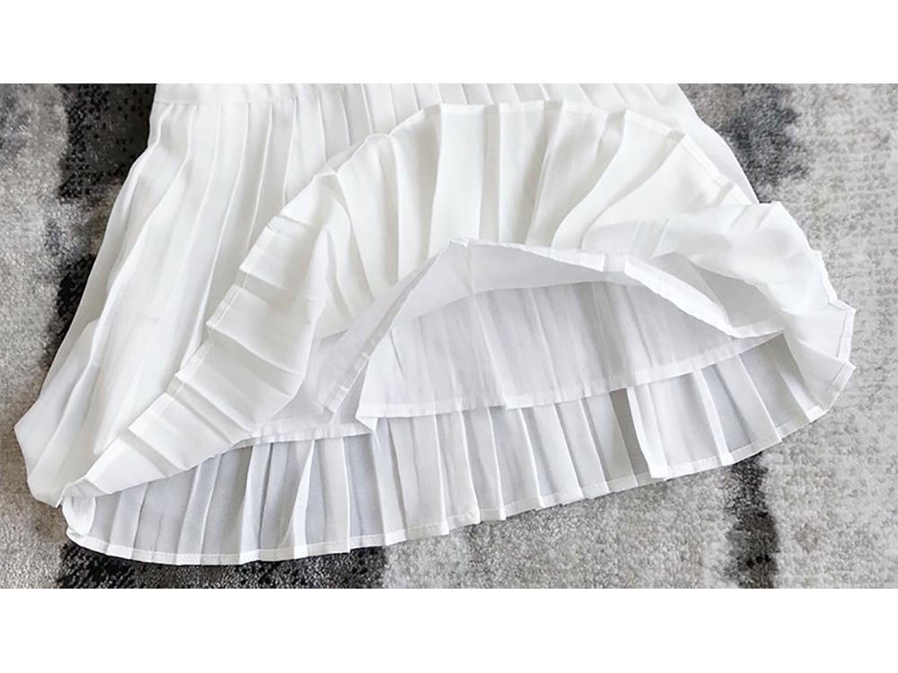 2024 Girls' Short-Sleeve White Princess Dress - Fashionable Summer & Autumn Children's Clothing