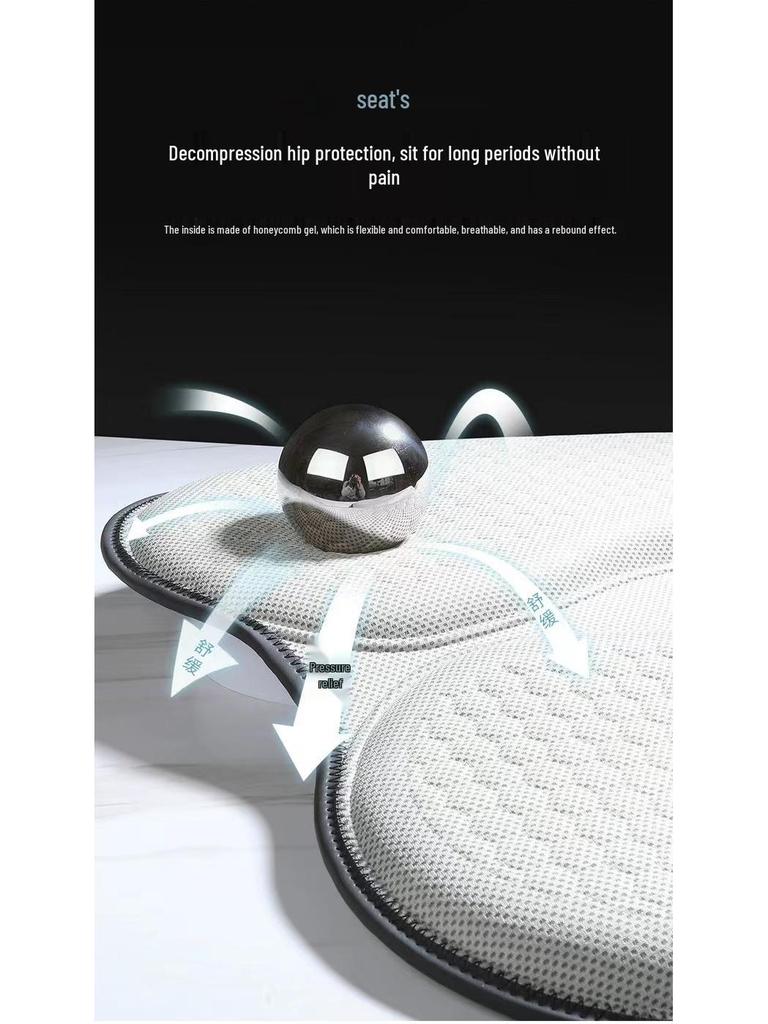 Universal Breathable Honeycomb Gel Seat Cushion for Long Sitting - Summer Cooling Silicone Pad for Office Chairs