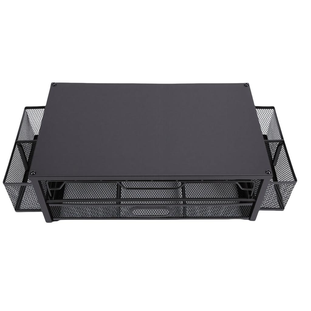 2 Tier Coffee Pod Holder Coffee Capsule   Pull Out Drawers for Kitchen Countertop Coffee Station Black