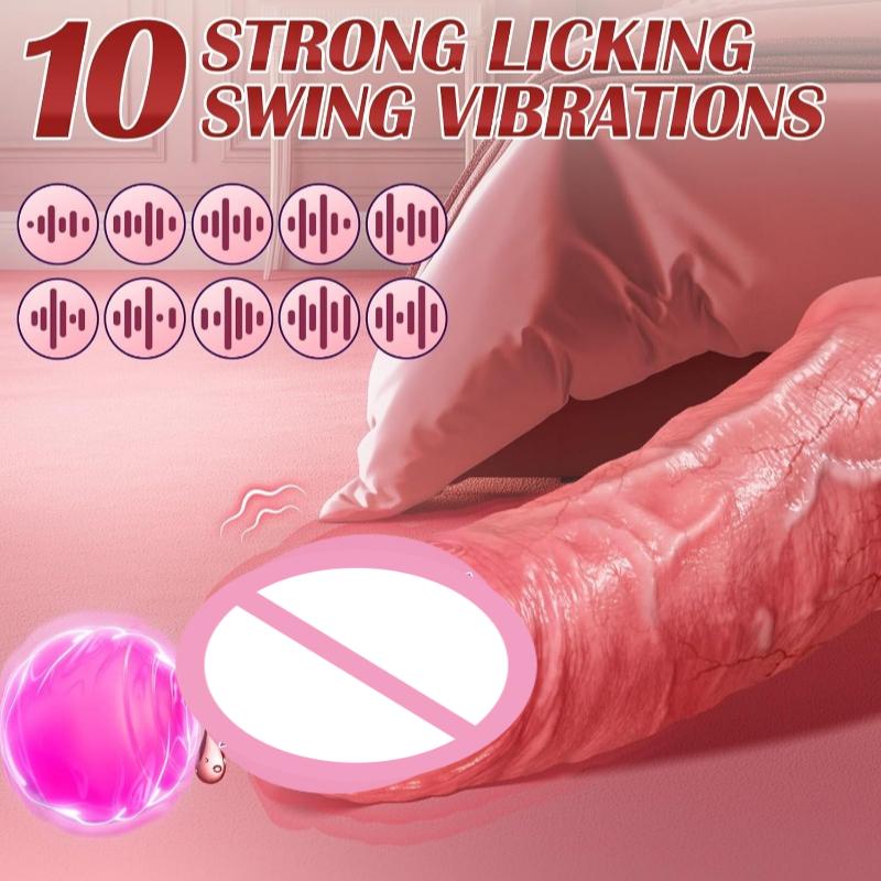 Silicone Penis Sleeve Electric Remote Control Tongue Licking Simulation Thickened Penis Enlargement Cover Adult Sex Toy for Men