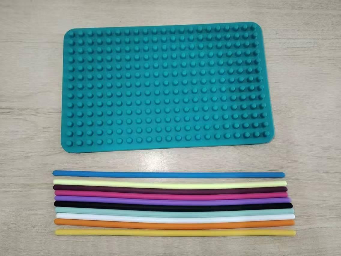 

New Sensory Activity Board for Kid Busy Board Motor Skills Montessori Toy Relaxing Stress Colored Silicone Rod Travel Toy Gift