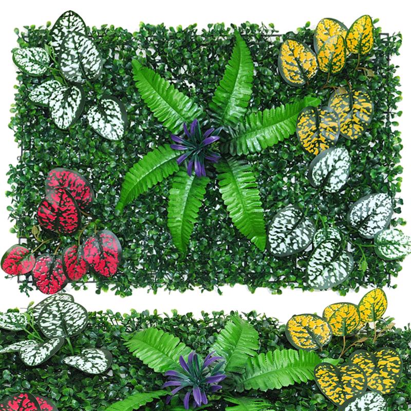 

40X60Cm Artificial Plants Grass Wall Panel Evergreen Leaves Boxwood Hedge Panels For Outdoor Home Garden Balcony Lawn Decoration A1