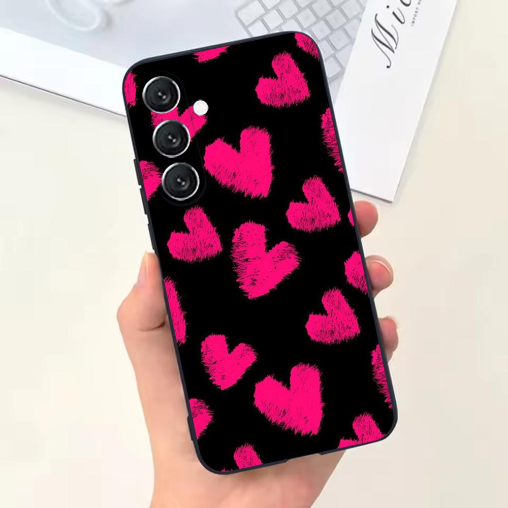 

Cute Love pink Phone Case For Samsung Galaxy A13,A21s,A22,A31,A32,A52,A53,A71,A80,Soft Black Shell Samsung a80