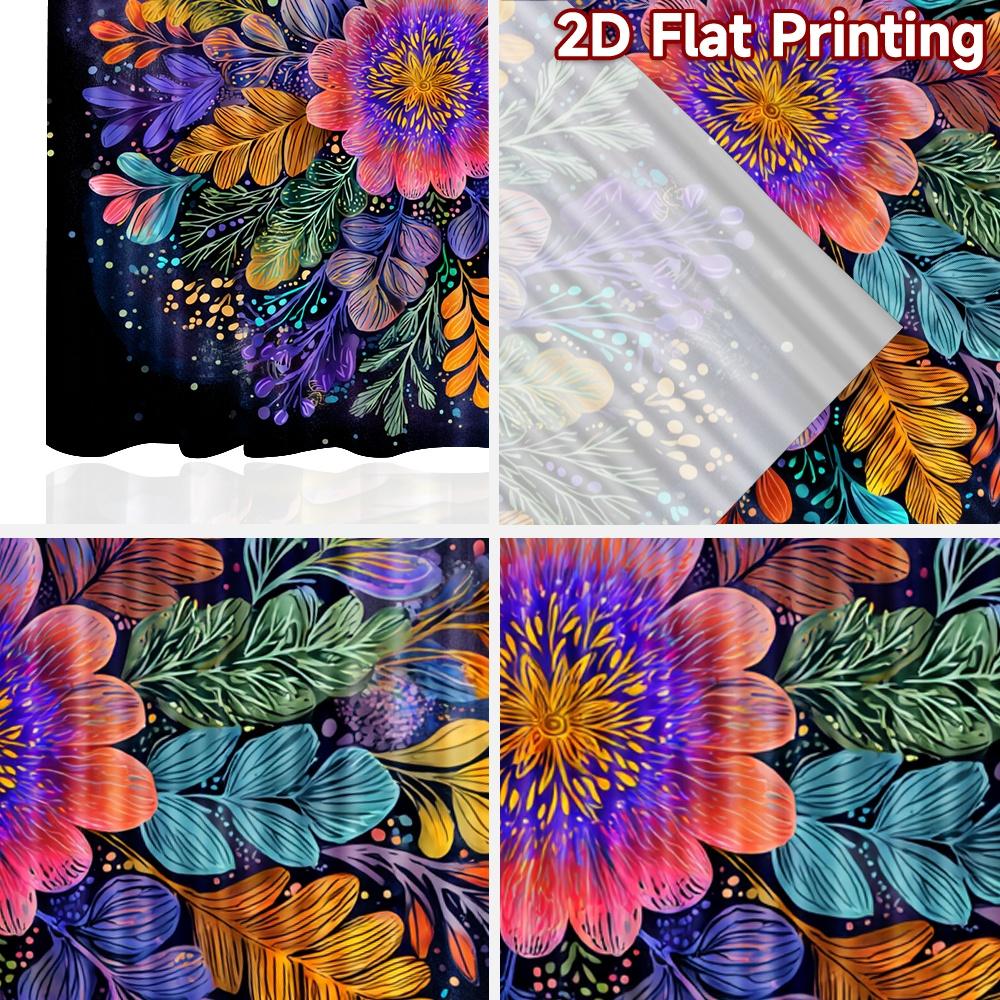 2D FLAT PRINTING 2pcs Curtains (Without Rod) Floral Mandala Design (4) New Year Holiday Curtains Versatile Durable Polyester