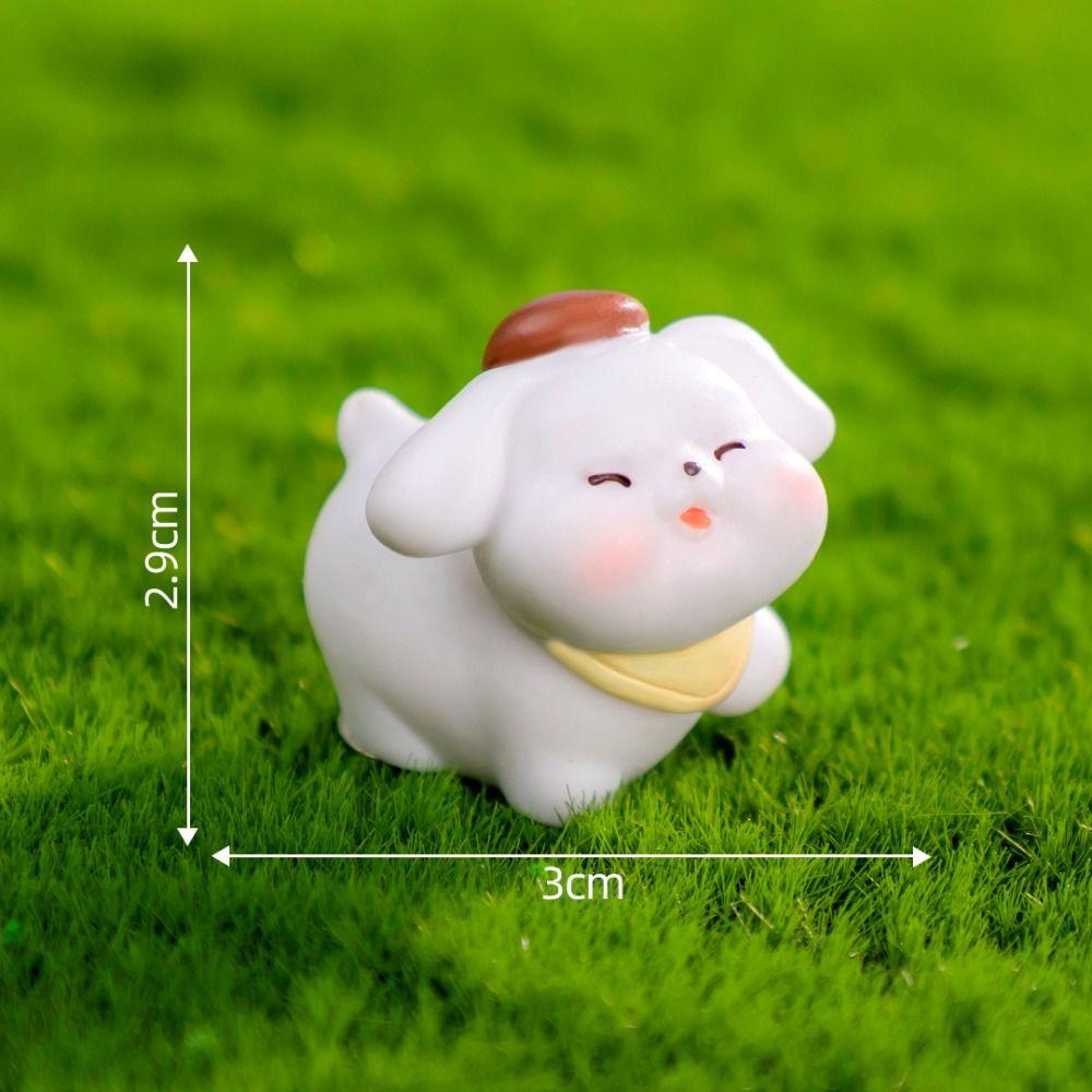 Dog Coffee Shop Animals Statue DIY Doll House Miniature Figurines Creative Mini Animals Figurine