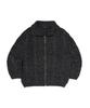 OTHERFITS Cable High-Neck Knit Zip-Up (Charcoal)