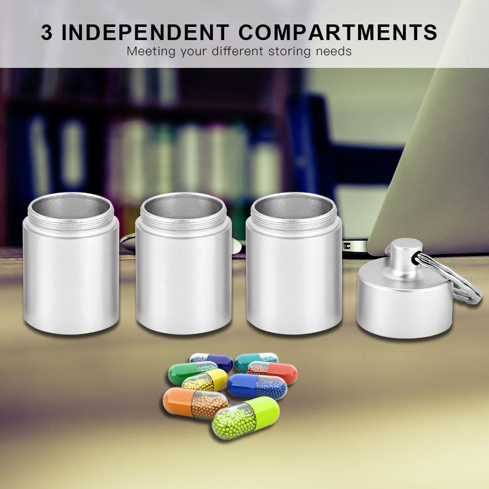 Waterproof Aluminum Alloy   Bottle Medicine Container Holder for Outdoor Survival(Black)