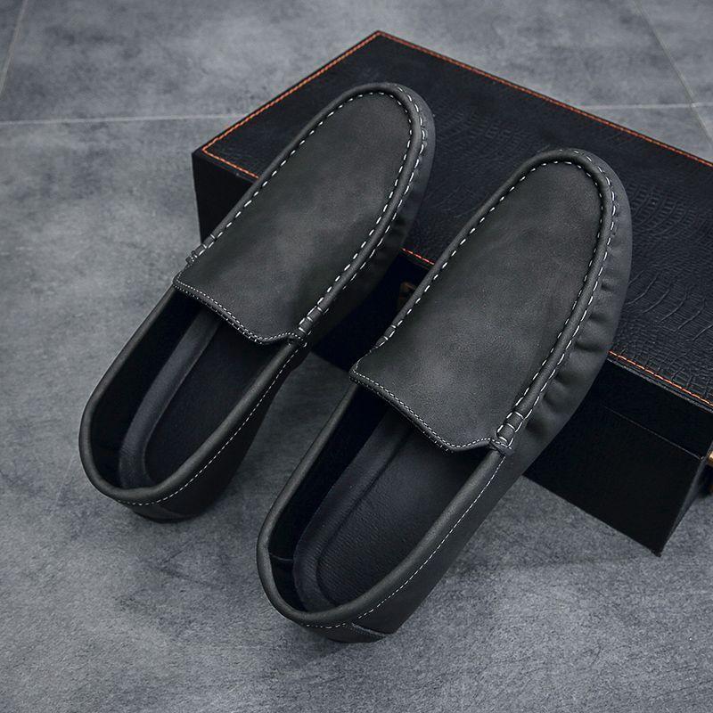 Flat Round Toe Man Casual Shoe Common Legitimate 2025 Trend New In Fashion Adults Comfortable Designer Leather Shoes for Men