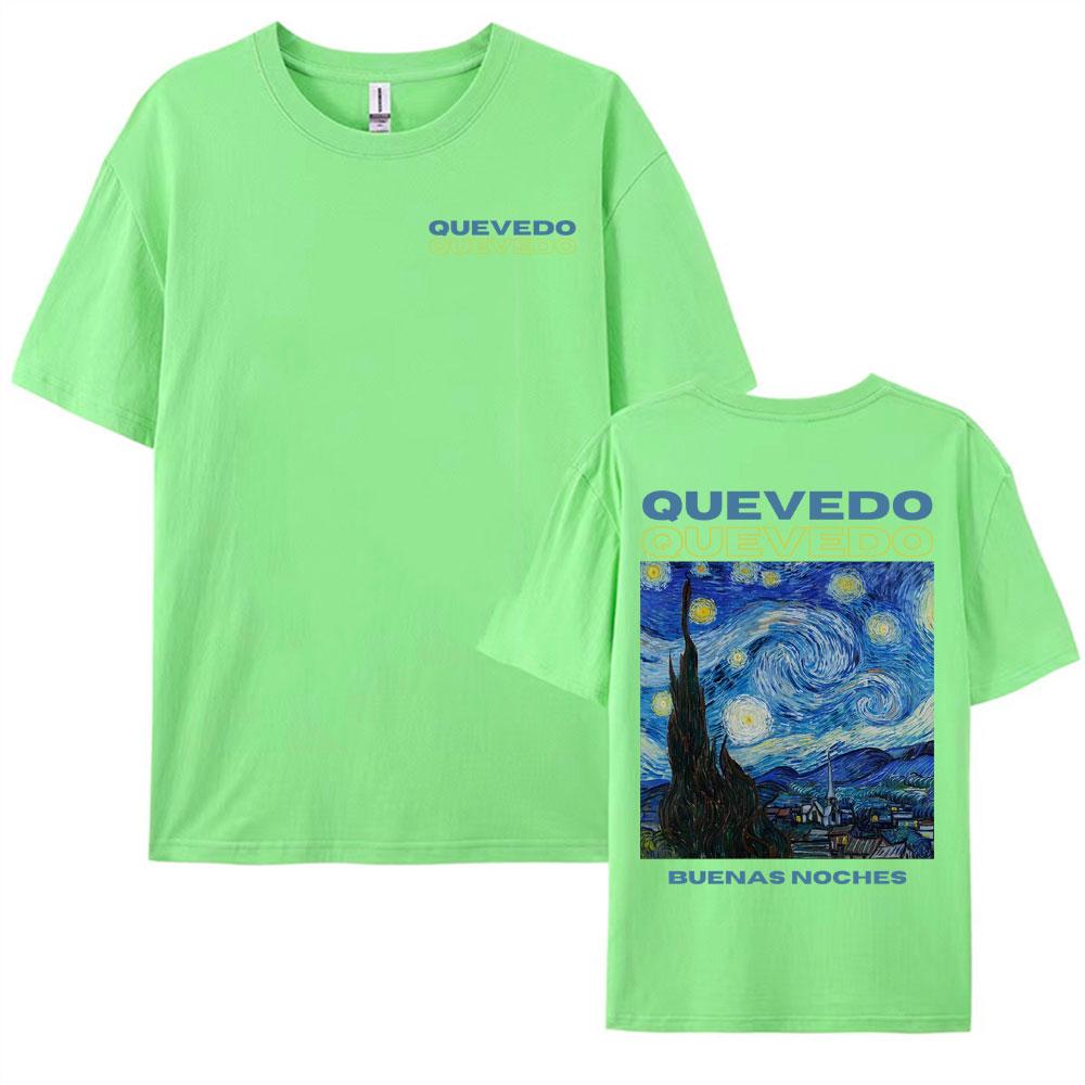 Rapper Quevedo Buenas Noches Album Graphic New Tshirts Vintage Hip Hop High Street T Shirts Men Women Summer Oversized T Shirt