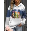 Womens Oversized Hooded Sweatshirt With 3D Print Soft Cotton Blend Long Sleeve Pullover Casual Wear