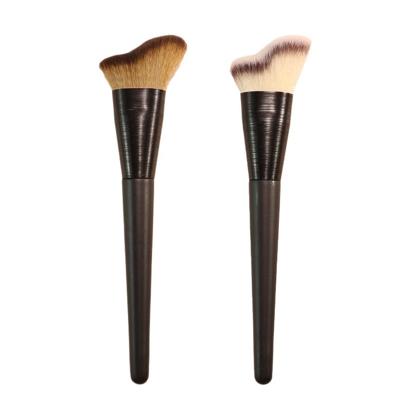 Foundation Pinsel Mit Wellenförmigem Kopf Zum Verblenden Von Flüssiger, Cremiger, Puder-Wangenknochen Kieferpartie, Große Premium Dichte Synthetische Borsten