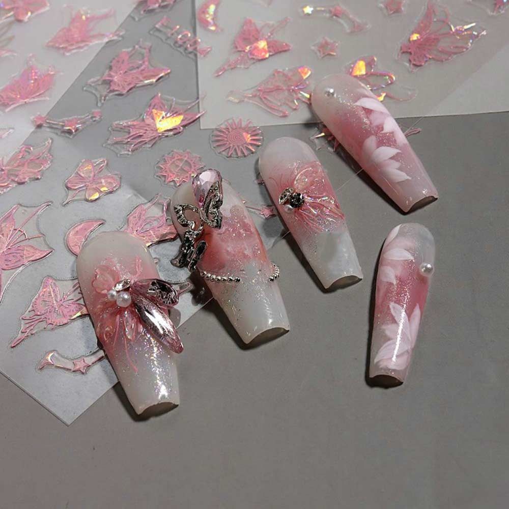 Y2K Nail Art Decoration Nail Art Decal Glitter Shining Nail Art Sticker  DIY Manicure