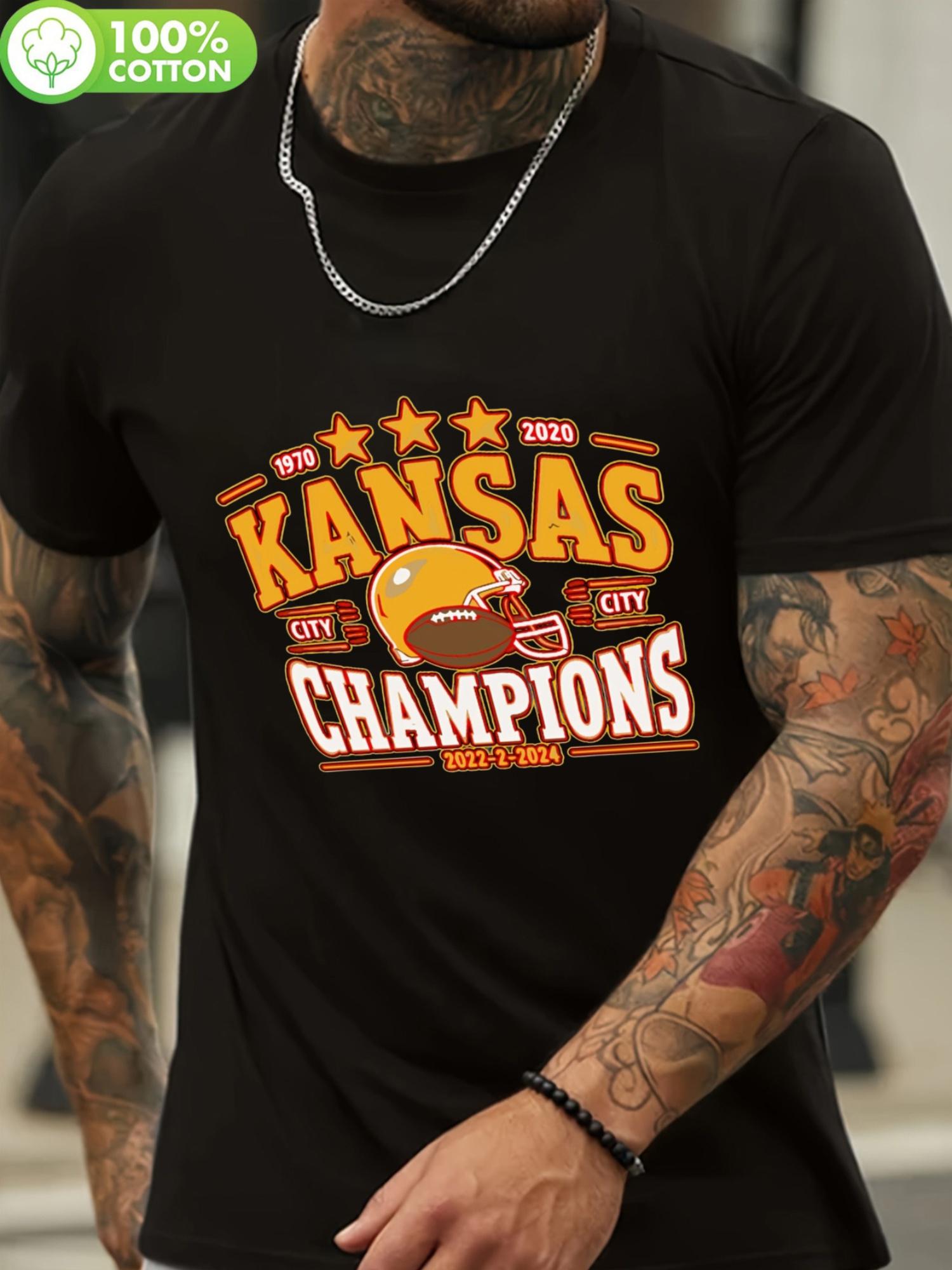 Kansas City Champions Retro Print T-shirt - 2023 CHAMPIONS Graphic L