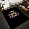 "Black Rug with Yellow 'James 23' Design - Non-slip rug suitable for living room and bedroom sofas"