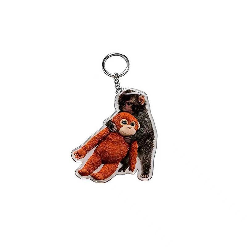 Punch The Monkey Plush Doll Keychain Cartoon Anime Toy Bag Pendant Colleague Desk Ornaments Gift