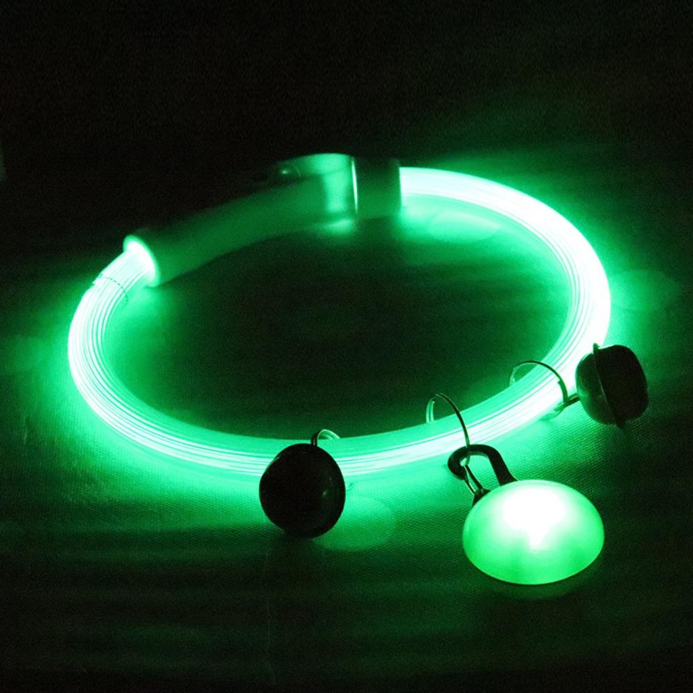 

Adjustable Size USB Rechargeable Collar Luminous Dog Collar Anti-Lost Tracking length 65cm зелёный