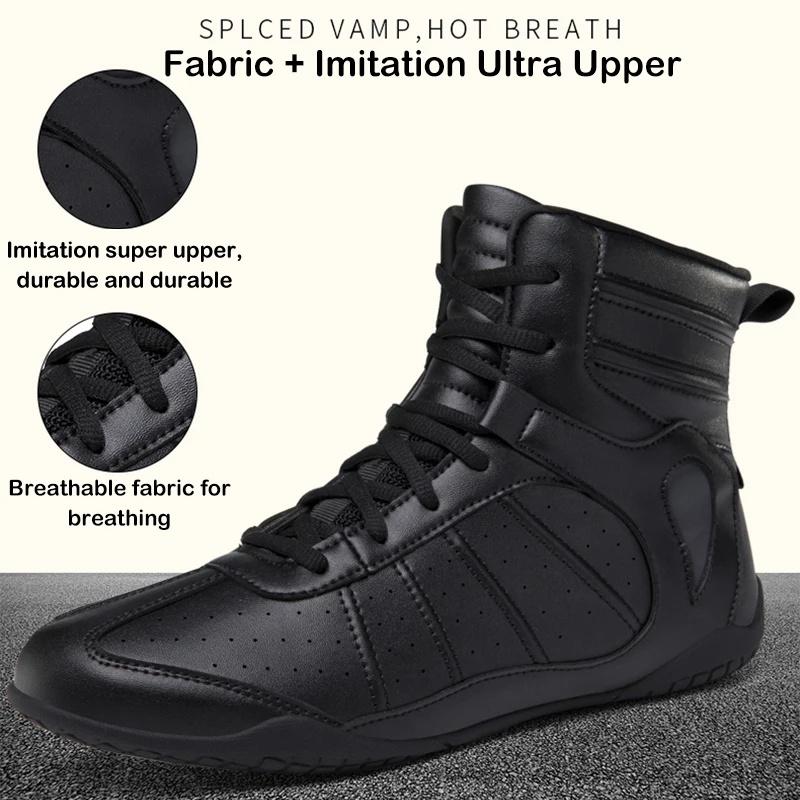 Men Boxing Shoes Professional Combat Non-Slip Wrestling Shoes Wear Resistant Boxing Training Boots Men's Women's Wrestling Shoes