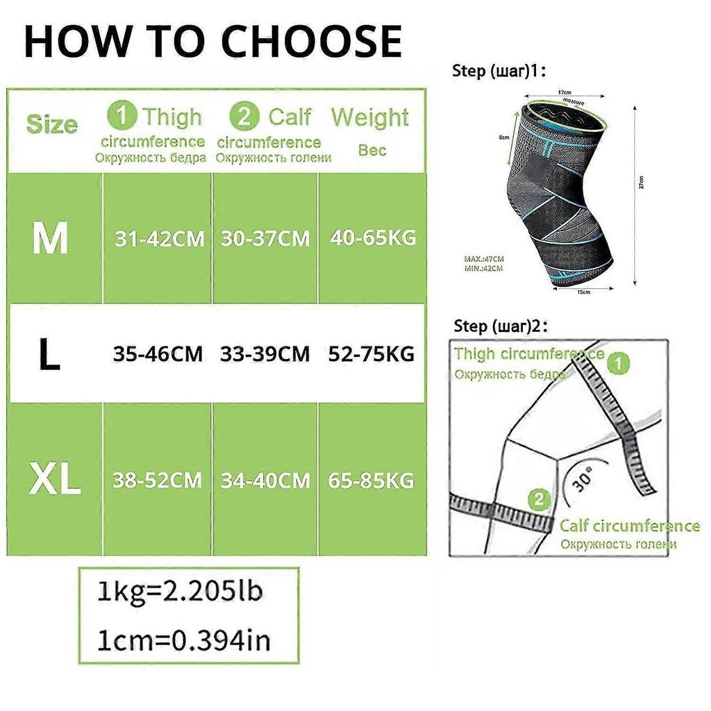 2pcs Knee Brace,adjustable Elastic,sports Compression,patellar And Ligament,osteoarthritis Knee Brace (l)