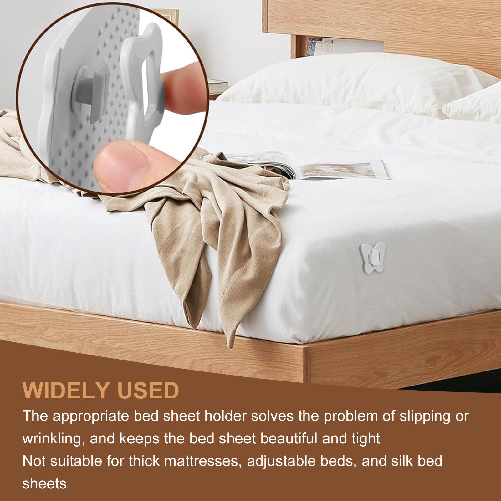 4PCS Bed Sheet Holders Silicone Adjustable Lock Fitted Sheet Corner Holder Keep Sheets Firm and Tight in Place Bed Sheet Holder color 1