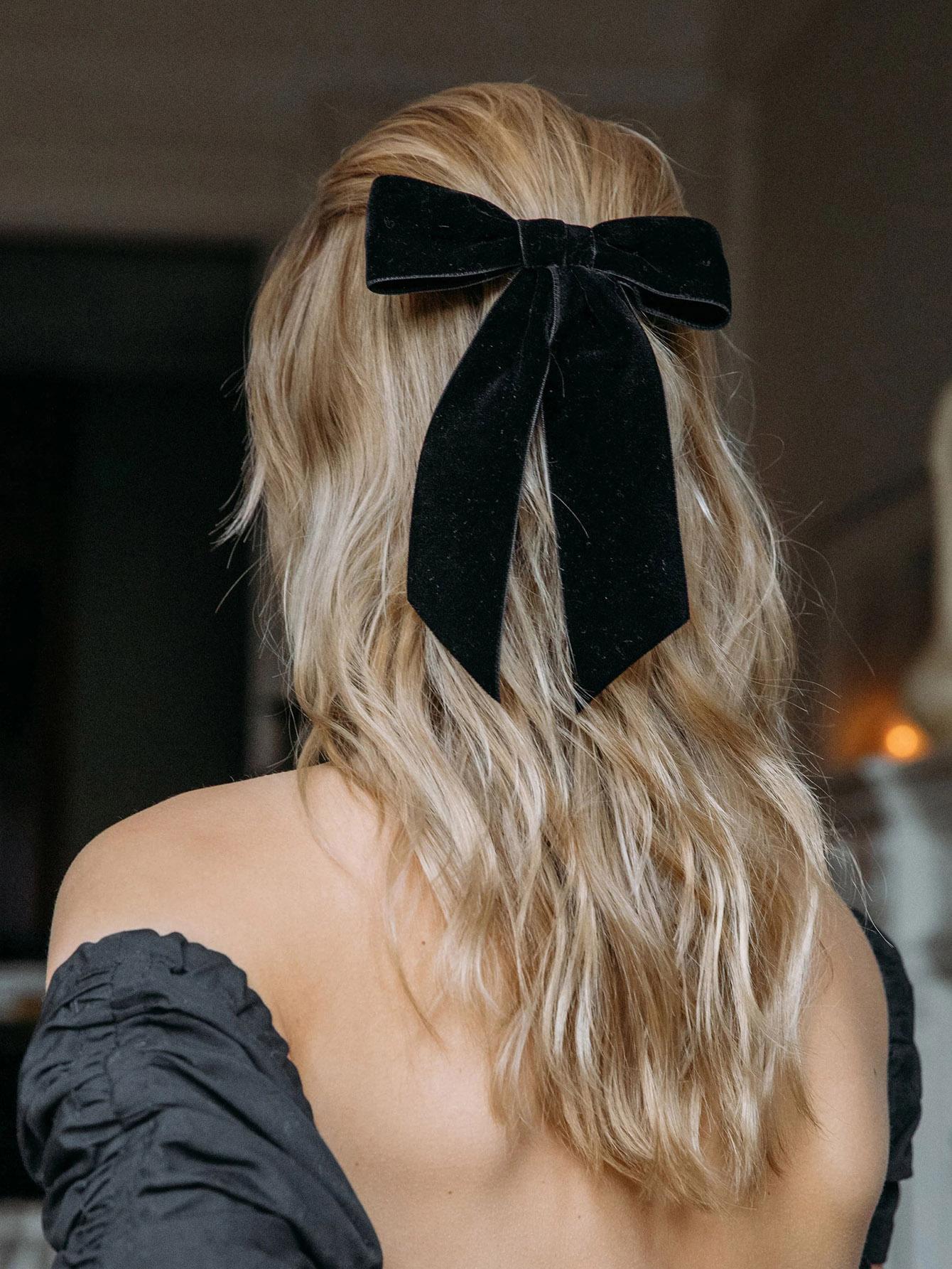 

Lystrfac Vintage Long Ribbon Velvet Hair Bow For Women Hairpin Simple Fashion Top Clip Ladies Hairgrips Hair Accessories