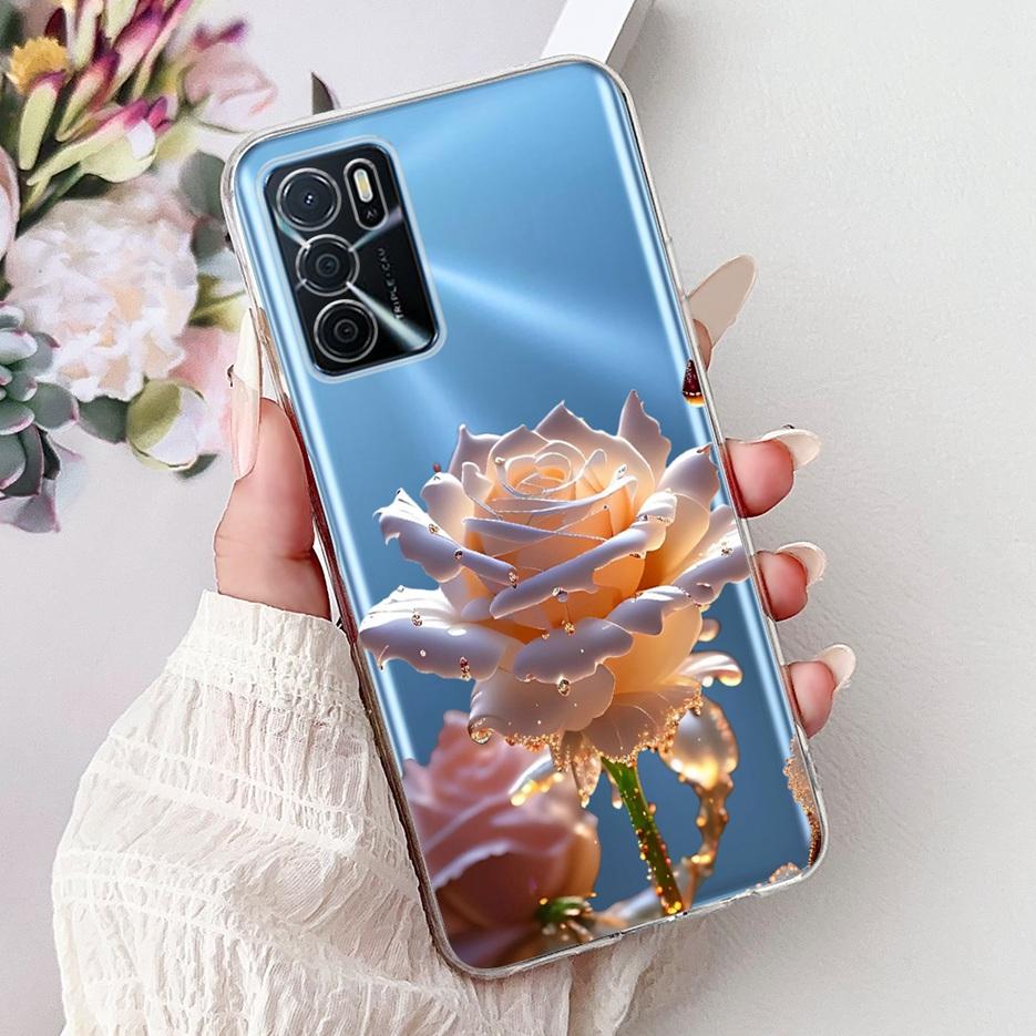 For Oppo A16 Case Oppo A16s CPH2271 Luxury Flowers Painted Cover Soft Slim Phone Case For Oppo A16k A 16 E OppoA16 S Fundas Bags
