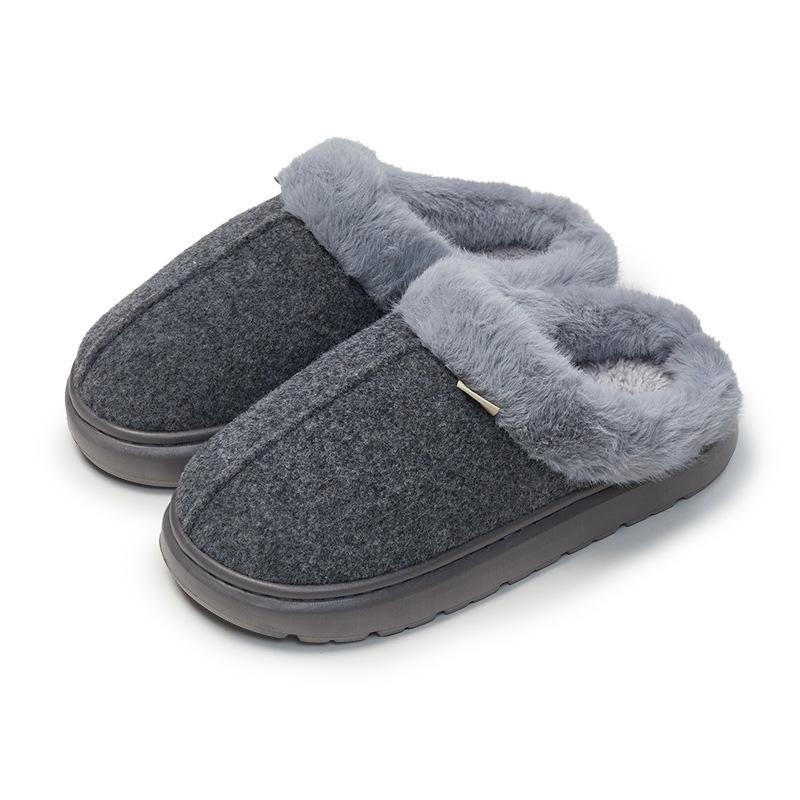 

Premium cotton slippers women s autumn and winter new home warmth plush indoor men s winter thick bottom home 40-41 (suitable for 39/40 foot beats)