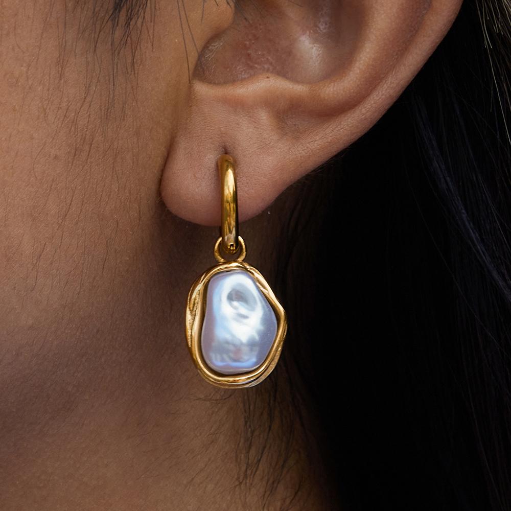 Yori Hot Style Resin Pearl Drop Earrings Waterproof Metal 18K Gold Plated Simple Daily High Quality Jewelry Gift 2025