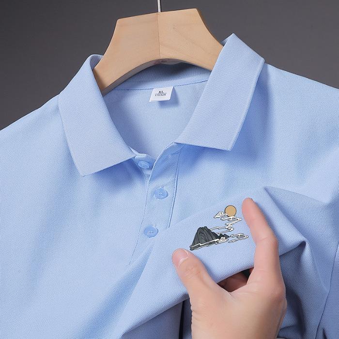 New Summer Men's Short-sleeved Top Thin Loose Lapel Short-sleeved POLO Shirt