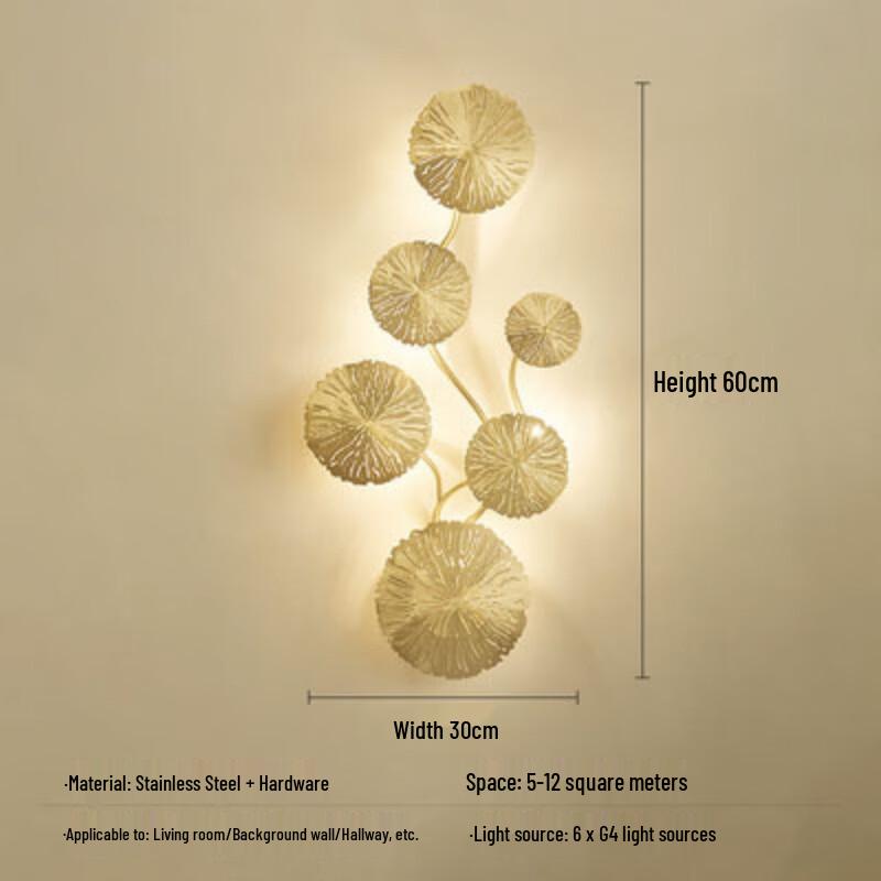 NuFeng Modern Chinese Lotus Leaf Wall Lamp