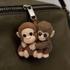Bedroom Tabletop Decor 3D Printed Monkey Keychain Cute Holding Plush Toy Hanging Backpack Charm for Car Keys Gift Kids Adults Lightweight