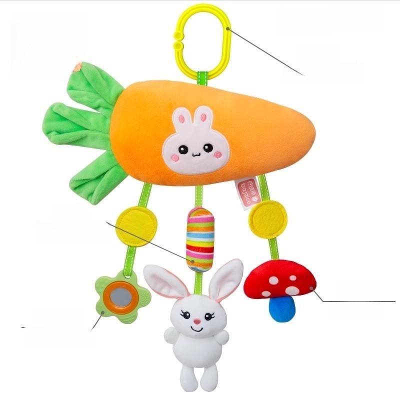 Infant Car Seat Hanging Toy With Plush Material And Interactive Sound For Newborns