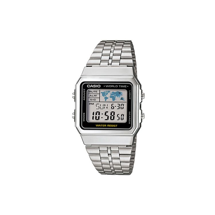 

Casio Youth Series Metal Square Retro Fashion Simple Waterproof Sports Quartz Movement Stainless Steel Strap Women Watches Gray A500WA-1 Regular Watch Box,Silver Strap