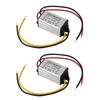 Dual Pack 24V to 12V 1A   Converter IP68 Submersible -   Voltage Regulator for LED Lights / CCTV Cameras & Solar Systems (Short Circuit Contr