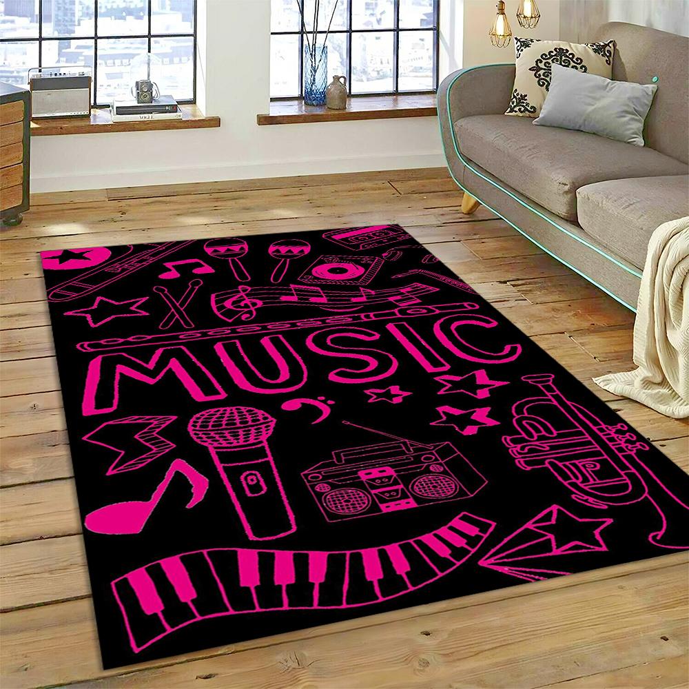3D Creative Musical Note Piano Art Carpet Rug for Home Living Room Bedroom Sofa Doormat Decor,Child Area Rug Non-slip Floor Mat