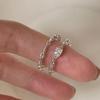 Square Diamond Ring Female Fashion Personality Square Ring With Adjustable Opening Micro Inlaid Zircon Chain Index Finger Ring
