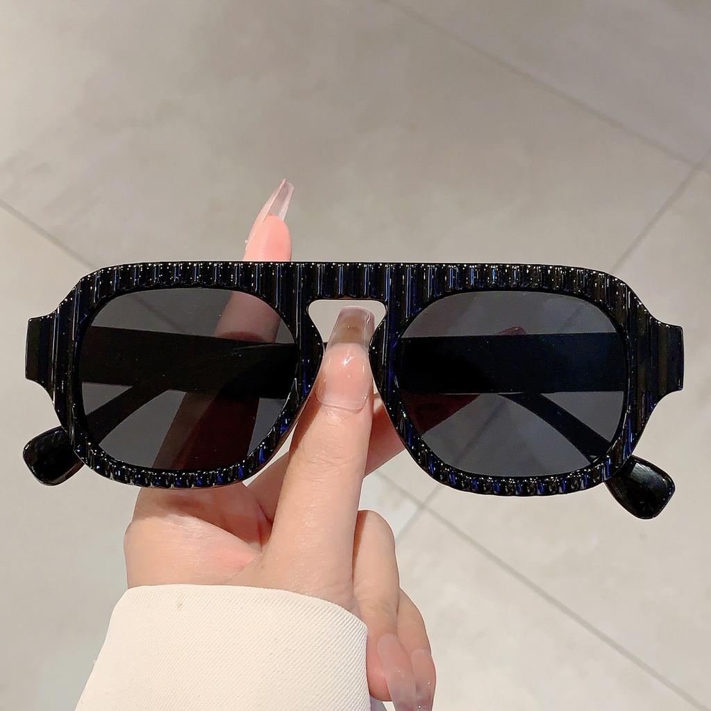 Retro Pilot Black Sunglasses New In Women's Decor Shades Ins Trendy Fashion Brand Design Sun Glasses for Travelling