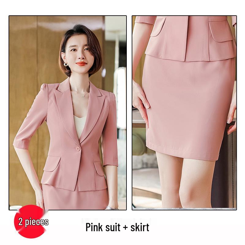 Women's Professional Short Sleeve Blazer & Skirt Suit - Spring/Summer Collection