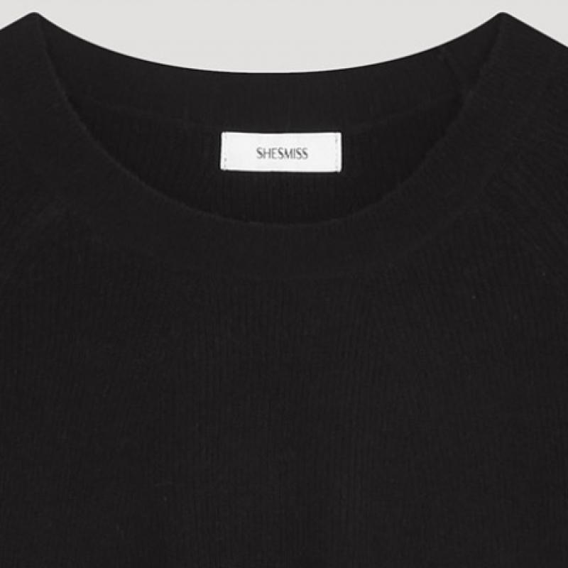  She S miSS  Raglan Round Neck Knit SSkpoo42680 Bk