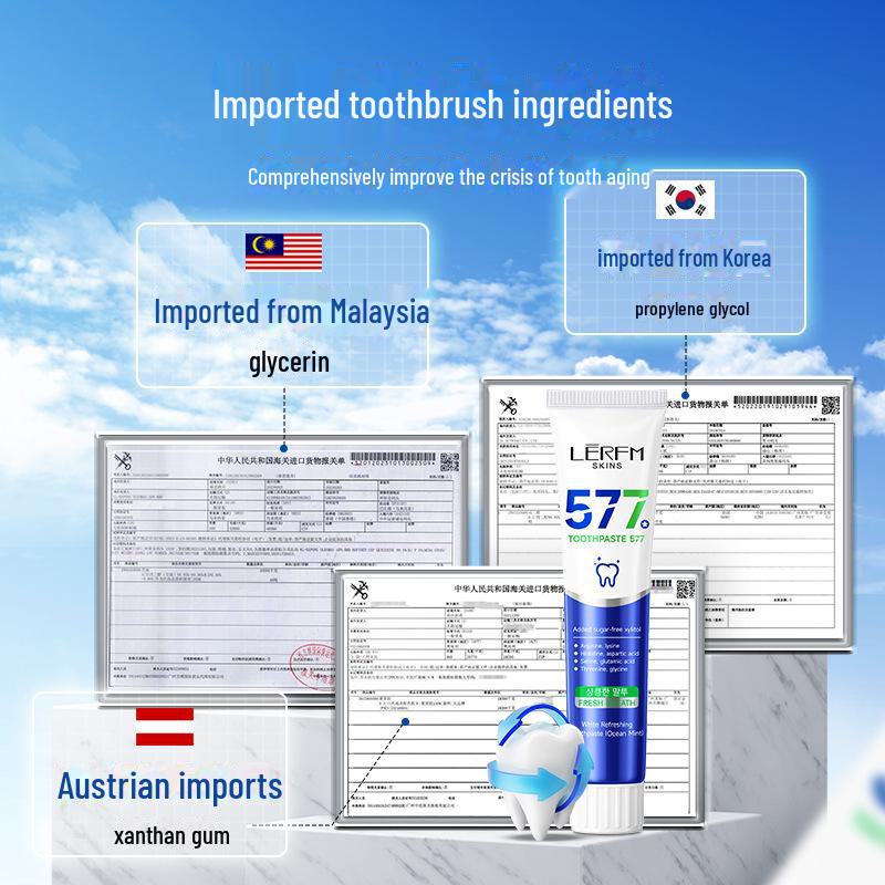 Lannifanko 5 New Toothpastes: Peach Mint, Lime Mint, Cherry Mint, Strawberry Mint, Ocean Mint Whitening.