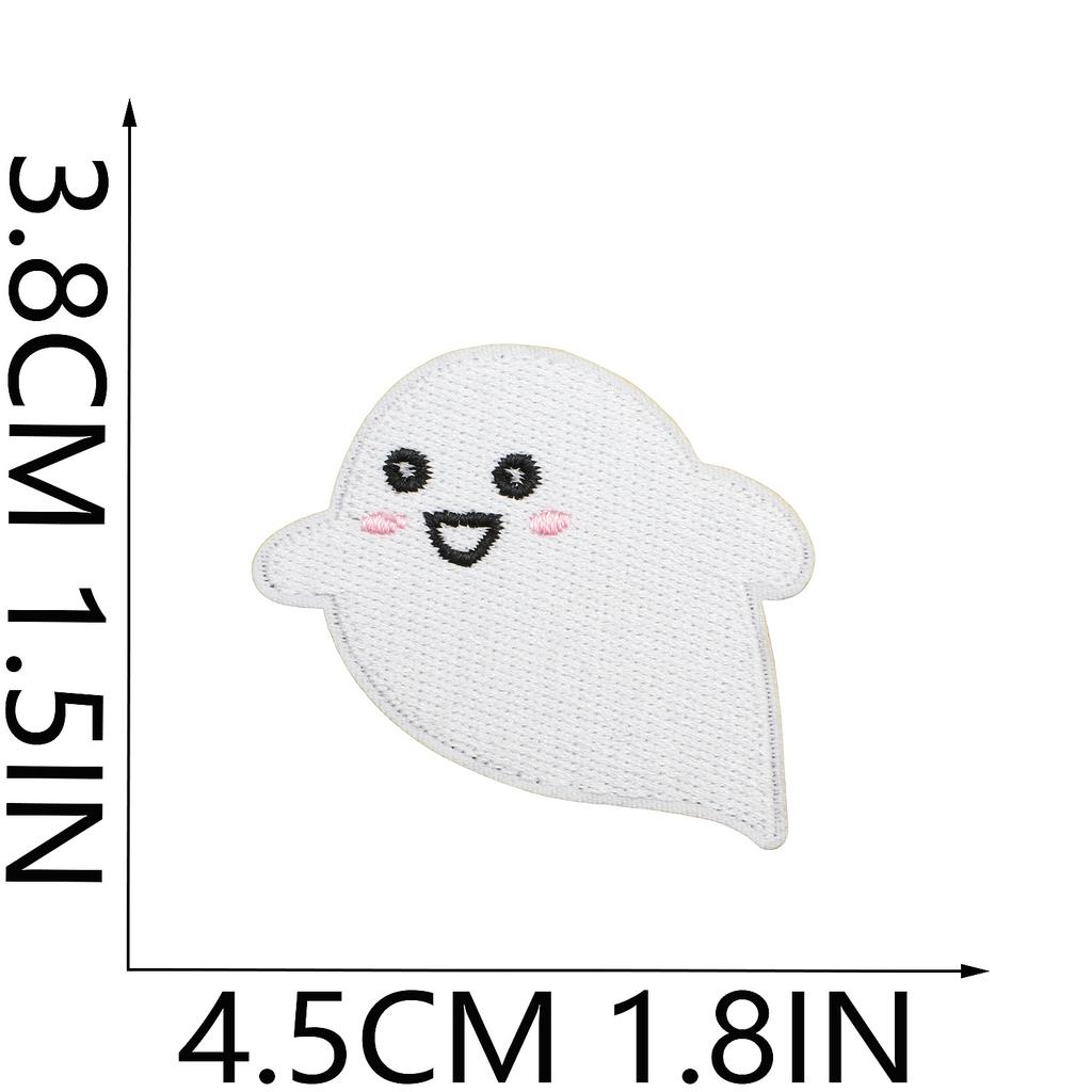 Ghost Embroidery Cloth Sticker Halloween Piao Ghost Patch Sticker Festive Atmosphere Dress Up Embroidery Label Pumpkin Spider Web