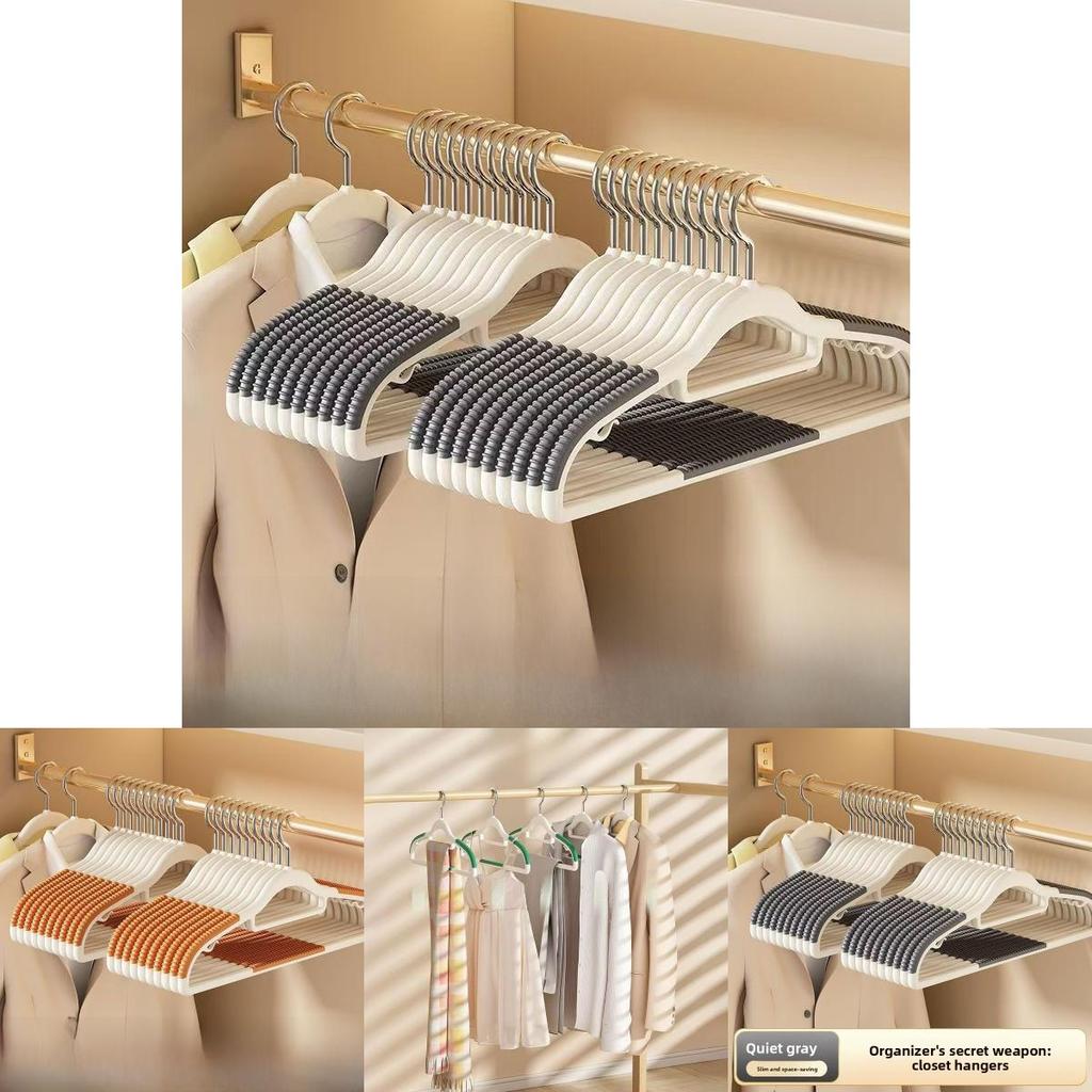 Plastic Dualposition Clothes Hangers With Nonslip Design For Wet And Dry Garments