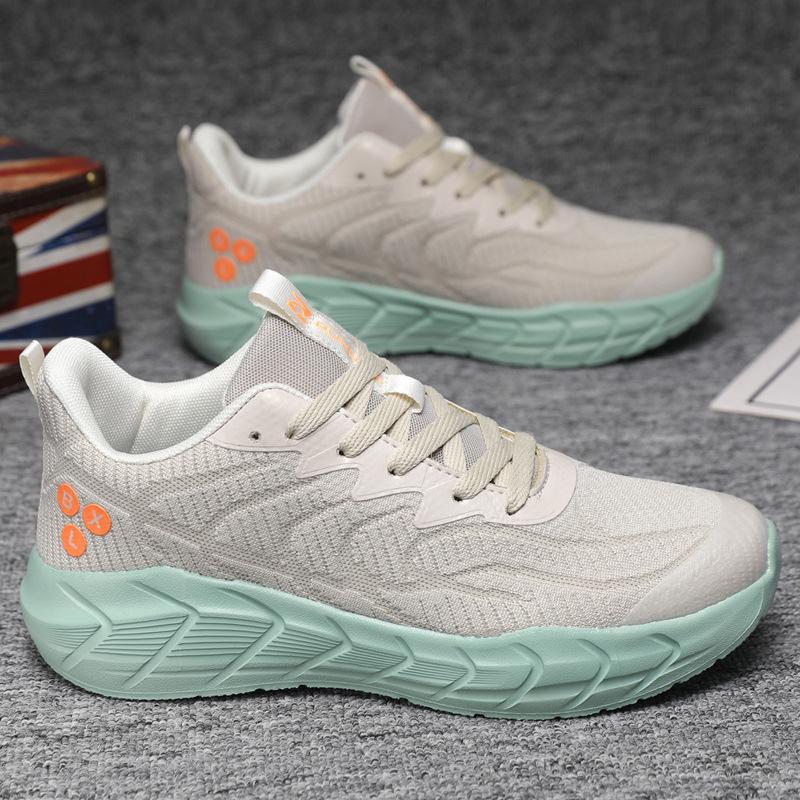 

Новые повседневные туфли сетчатые дышащие модные универсальные мужские туфли пара моделей легкие нескользящие спортивные кроссовки популярные 36 серый